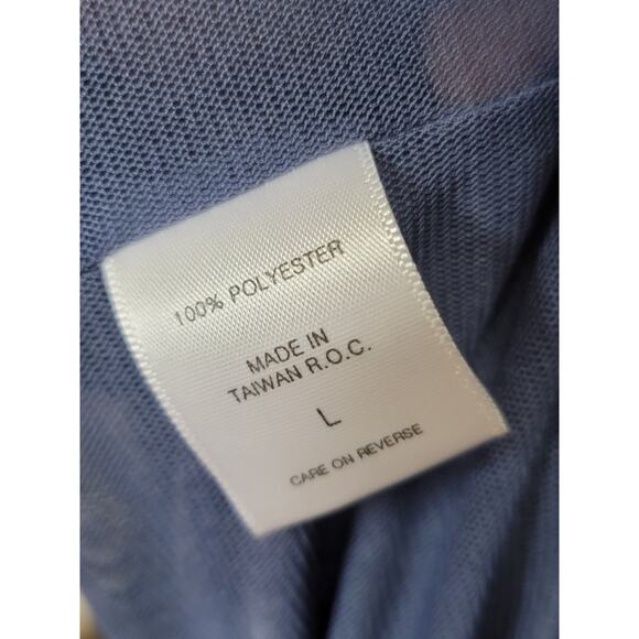 New York & Company Blouse Women's Size Large Purple White 100% Polyester - Picture 9 of 11